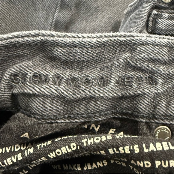 American Eagle Outfitters Ripped Faded Black Curvy Mom Jeans, Size 4 - Picture 6 of 6